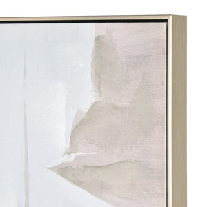 Atlas Blanc Framed Abstract Art - Modern Cubist Design in Black, White & Taupe for Stylish Home Decor Blanc I Abstract Framed Wall Art WA11011-01