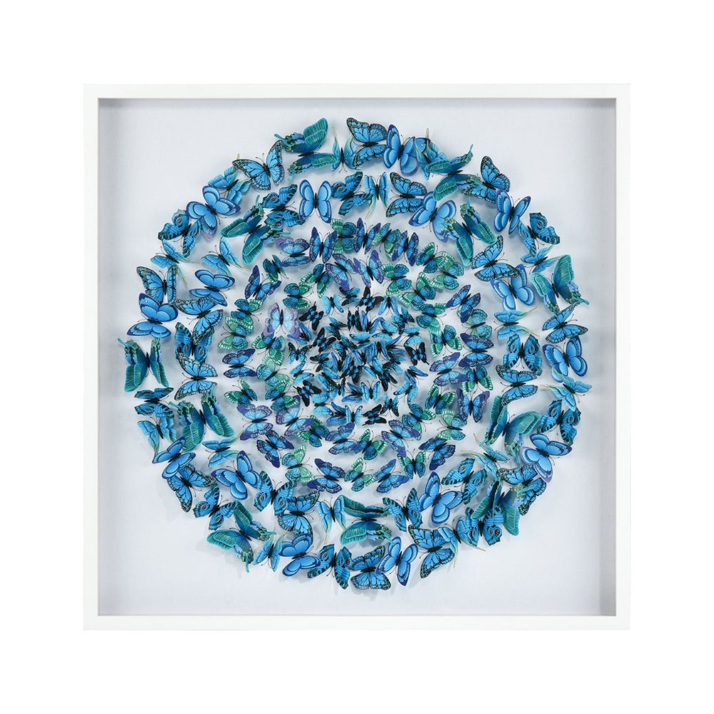Atlas Blue Butterfly Dimensional Wall Art - Stunning 3D Design with Teal Accents for Tranquil Spaces WA11013-01