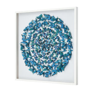 Atlas Blue Butterfly Dimensional Wall Art - Stunning 3D Design with Teal Accents for Tranquil Spaces WA11013-01