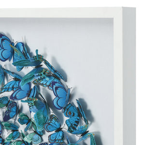 Atlas Blue Butterfly Dimensional Wall Art - Stunning 3D Design with Teal Accents for Tranquil Spaces WA11013-01