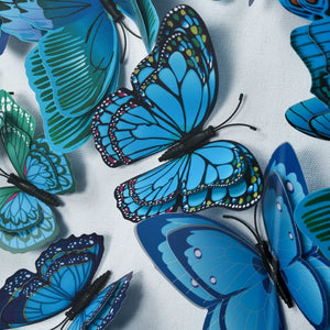 Atlas Blue Butterfly Dimensional Wall Art - Stunning 3D Design with Teal Accents for Tranquil Spaces WA11013-01