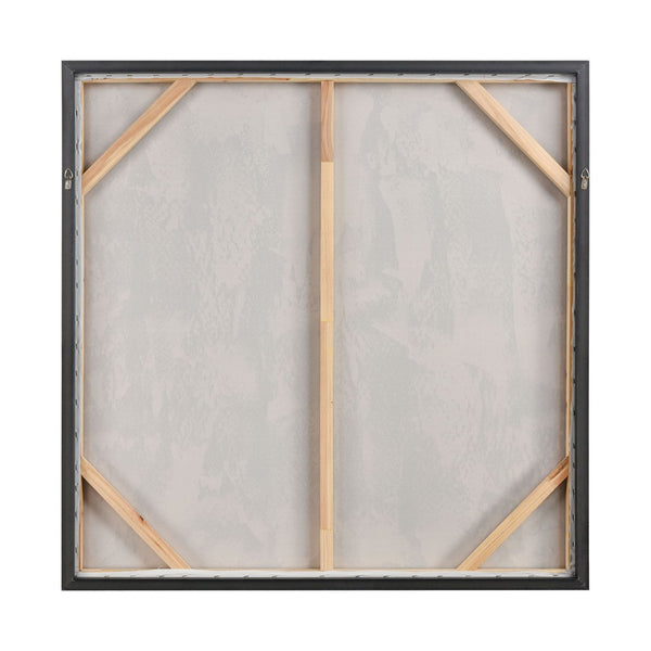 Atlas Blue Rhythm Hand-Painted Abstract Wall Art in Floating Silver Frame for Modern Home Décor WA11016-01