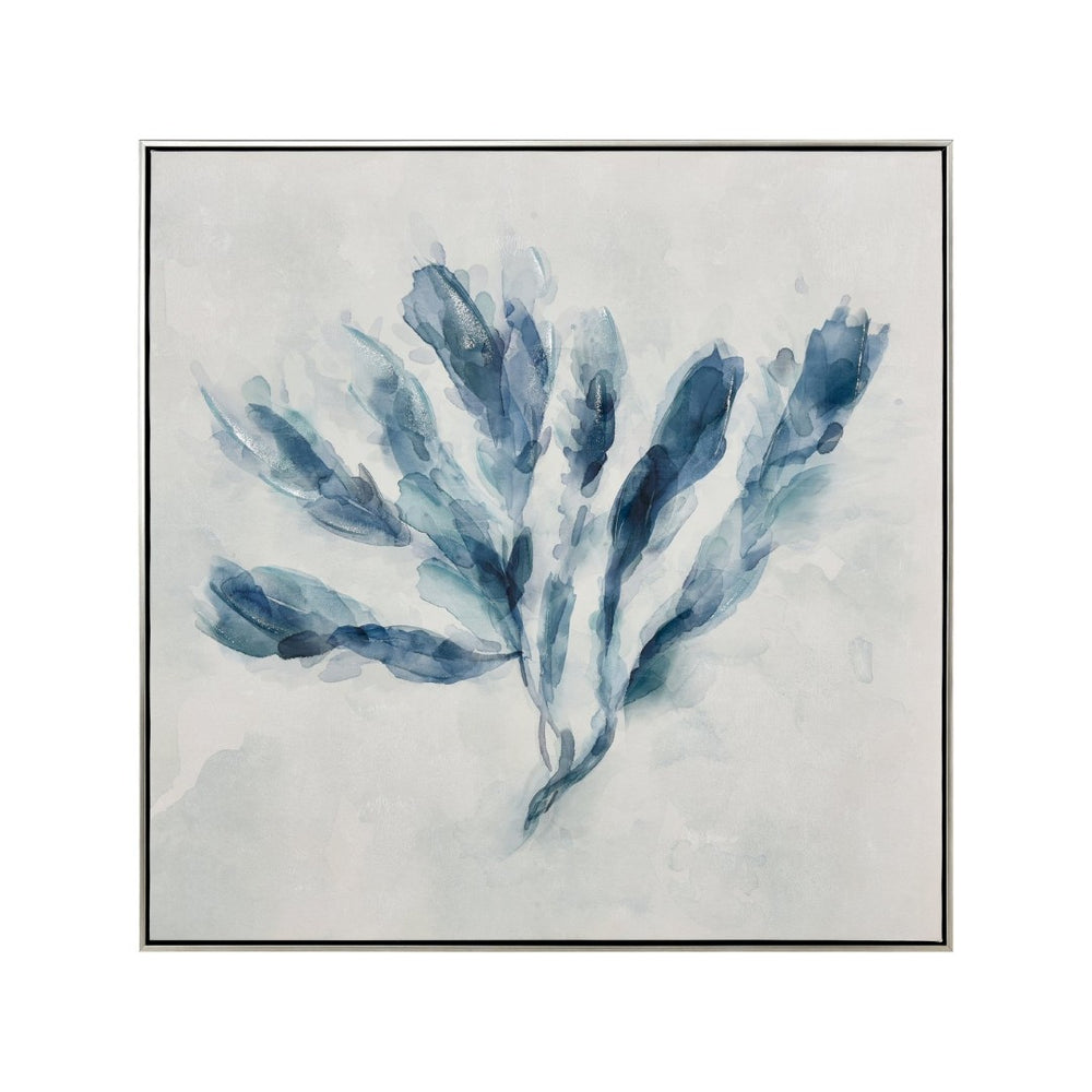Atlas Blue Watercolor Seagrass Framed Artwork - Modern Coastal Decor for Stylish Home Interiors Blue Seagrass I Framed Wall Art WA11017-01