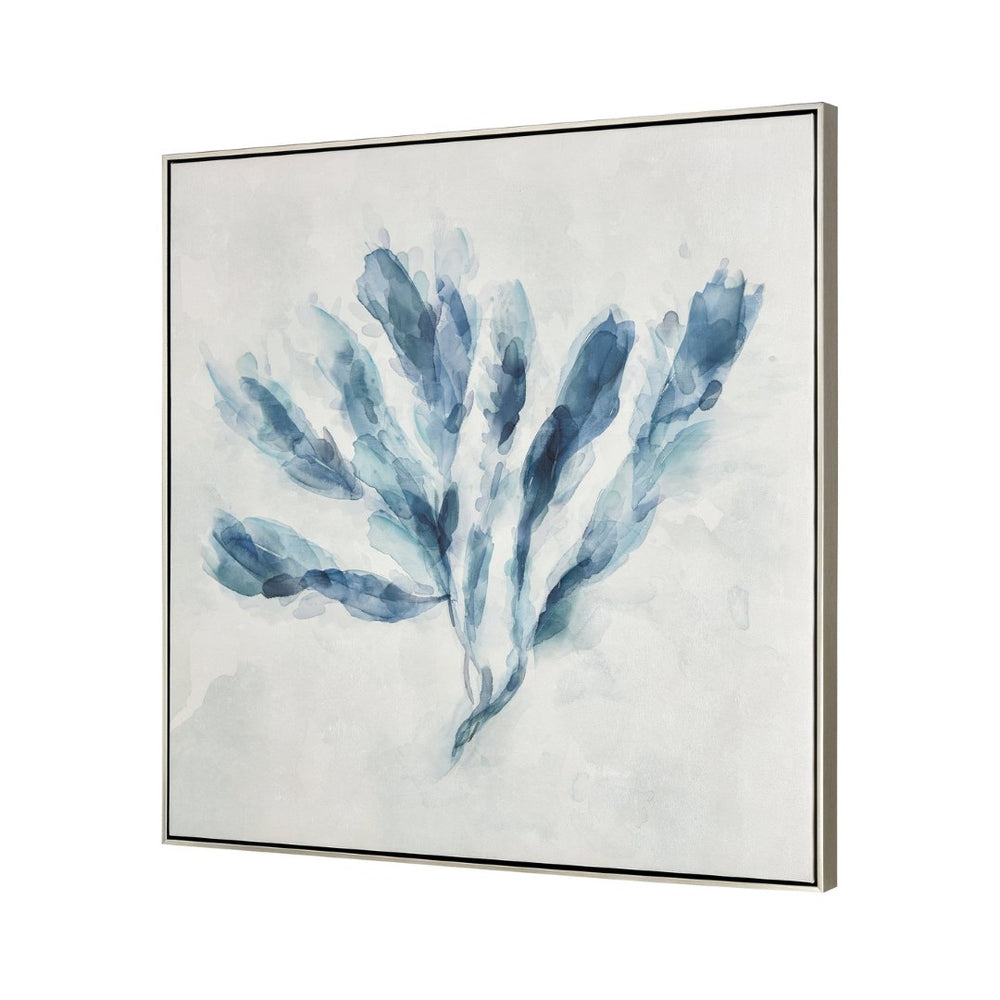 Atlas Blue Watercolor Seagrass Framed Artwork - Modern Coastal Decor for Stylish Home Interiors Blue Seagrass I Framed Wall Art WA11017-01
