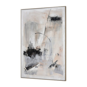 Atlas Boland Striking Abstract Framed Wall Art - Modern Black, Blush & White Design for Sophisticated Spaces WA11018-01