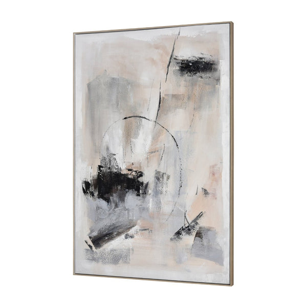 Atlas Boland Striking Abstract Framed Wall Art - Modern Black, Blush & White Design for Sophisticated Spaces WA11018-01