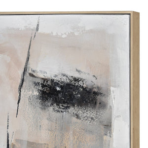 Atlas Boland Striking Abstract Framed Wall Art - Modern Black, Blush & White Design for Sophisticated Spaces WA11018-01