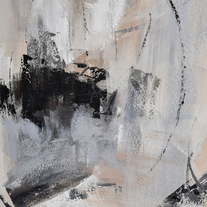Atlas Boland Striking Abstract Framed Wall Art - Modern Black, Blush & White Design for Sophisticated Spaces WA11018-01