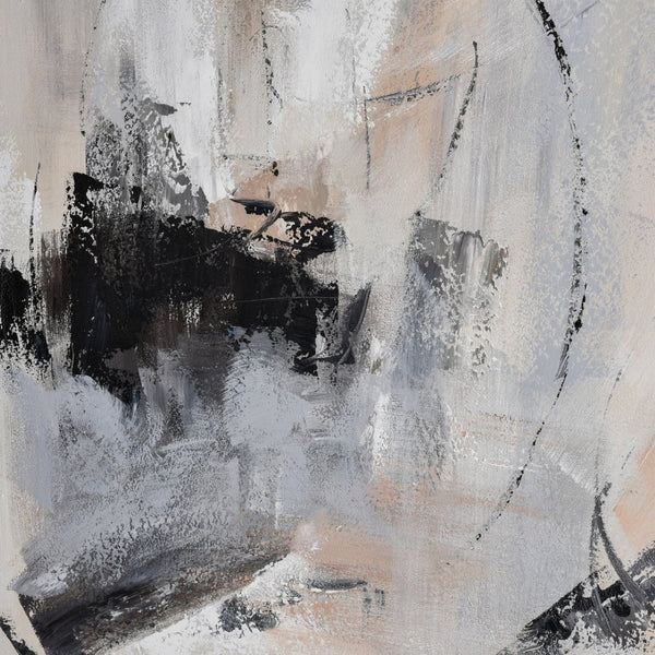 Atlas Boland Striking Abstract Framed Wall Art - Modern Black, Blush & White Design for Sophisticated Spaces WA11018-01