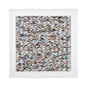 Atlas Bookend Dimensional Wall Art - Modern Textured Paper Design in White Frame for Eclectic Home Decor WA11020-01