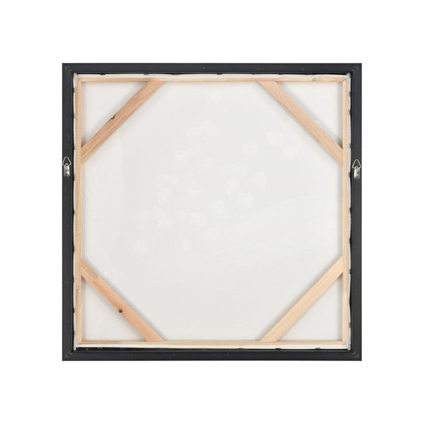 Atlas Botanical Elegance Framed Art Print - Stunning Lily-of-the-Valley on Black Background, 24.75" Square Botanical Study I Framed Wall Art WA11021-01