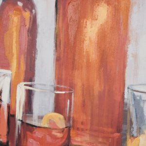 Atlas Bottle Framed Wall Art - Modern Amber Bottle Composition for Contemporary Home Decor & Gallery Walls WA11022-01
