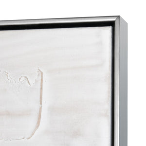 Atlas Boundless Hand-Painted Abstract Wall Art in Silver Frame – Coastal & Contemporary Elegance WA11023-01