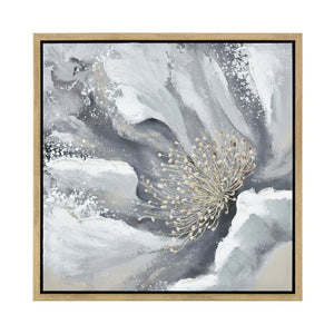Atlas Bowie Modern Botanical Framed Wall Art with Metallic Gold Center for Elegant Home Décor Display Bowie Bloom I Framed Wall Art WA11024-01