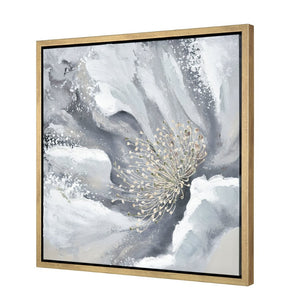 Atlas Bowie Modern Botanical Framed Wall Art with Metallic Gold Center for Elegant Home Décor Display Bowie Bloom I Framed Wall Art WA11024-01