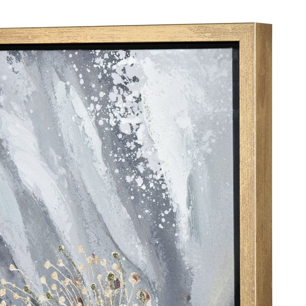Atlas Bowie Modern Botanical Framed Wall Art with Metallic Gold Center for Elegant Home Décor Display Bowie Bloom I Framed Wall Art WA11024-01
