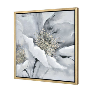 Atlas Bowie Modern Botanical Framed Wall Art with Metallic Gold Center for Elegant Home Décor Display Bowie Bloom II Framed Wall Art WA11024-02