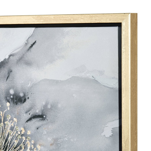 Atlas Bowie Modern Botanical Framed Wall Art with Metallic Gold Center for Elegant Home Décor Display Bowie Bloom II Framed Wall Art WA11024-02