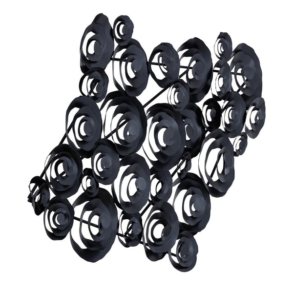 Atlas Brando Dimensional Wall Art - Striking Handcrafted Matte Black Metal Sculpture for Modern Spaces WA11025-01