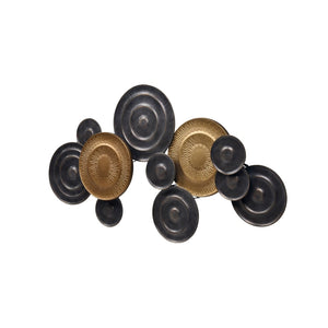 Atlas Breckman Modern Metal Wall Art - Striking Black & Brass Discs for Contemporary Spaces & Bold Decor WA11026-01