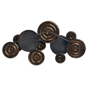 Atlas Breckman Modern Metal Wall Art - Striking Black & Brass Discs for Contemporary Spaces & Bold Decor WA11026-01