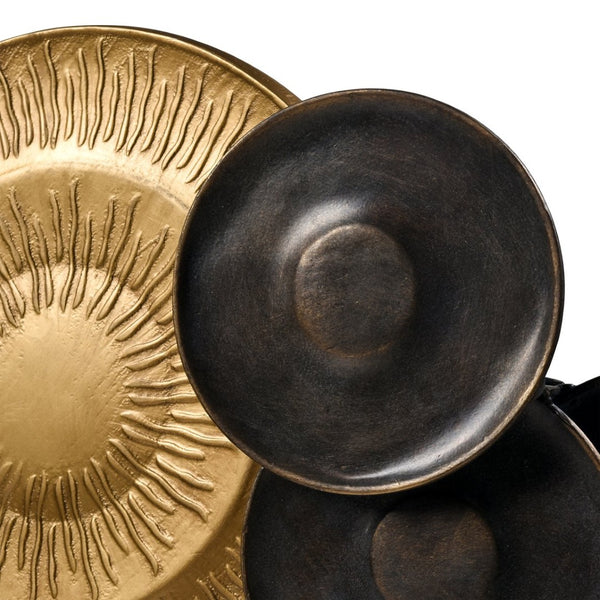 Atlas Breckman Modern Metal Wall Art - Striking Black & Brass Discs for Contemporary Spaces & Bold Decor WA11026-01