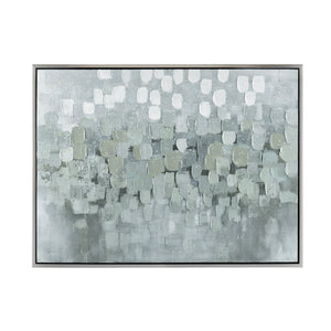 Atlas Buck Contemporary Abstract Framed Wall Art – Grey Brushstrokes for Modern Home Décor, 47.25" W WA11028-01