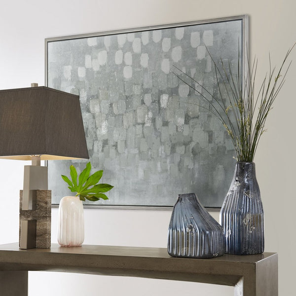 Atlas Buck Contemporary Abstract Framed Wall Art – Grey Brushstrokes for Modern Home Décor, 47.25" W WA11028-01