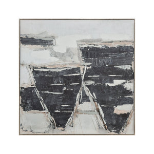 Atlas Burgess II Abstract Framed Wall Art - Modern Geometric Design in Black & White for Stylish Interiors WA11029-02