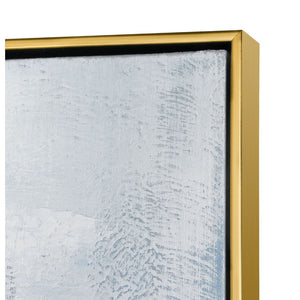 Atlas Bursts Abstract Wall Art - Stunning Blue & White Design with Metallic Accents in Gold Floating Frame WA11030-01