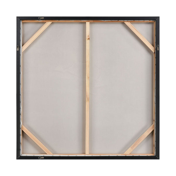 Atlas Bursts Abstract Wall Art - Stunning Blue & White Design with Metallic Accents in Gold Floating Frame WA11030-01