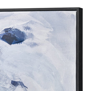 Atlas Charge Abstract Impressionistic Wall Art - Large-Scale Blue & Gold Framed Decor for Modern Spaces WA11035-01
