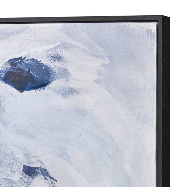 Atlas Charge Abstract Impressionistic Wall Art - Large-Scale Blue & Gold Framed Decor for Modern Spaces WA11035-01