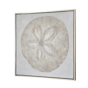 Atlas Coastal Framed Wall Art - Elegant Beach-Inspired Decor with Sand Dollar and Shell Fossil Design Coastal I Framed Wall Art WA11037-01