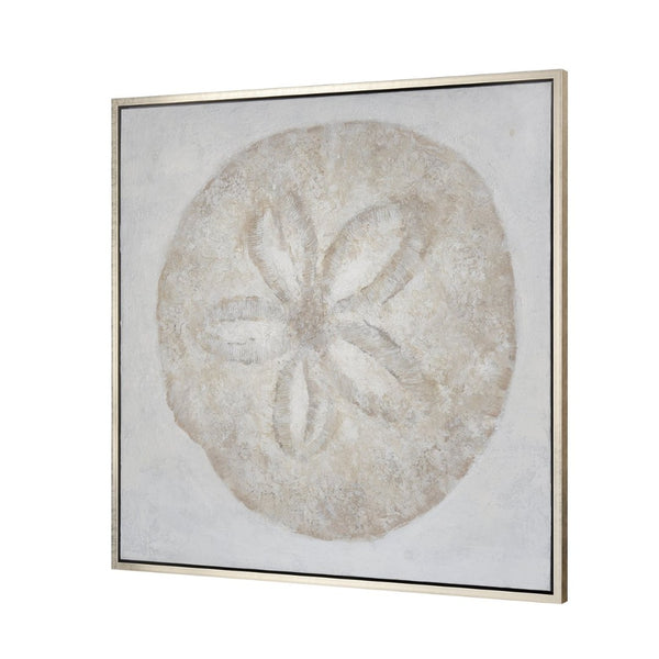 Atlas Coastal Framed Wall Art - Elegant Beach-Inspired Decor with Sand Dollar and Shell Fossil Design Coastal I Framed Wall Art WA11037-01