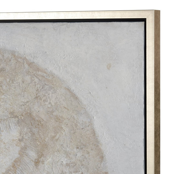 Atlas Coastal Framed Wall Art - Elegant Beach-Inspired Decor with Sand Dollar and Shell Fossil Design Coastal I Framed Wall Art WA11037-01