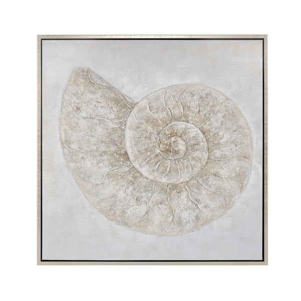 Atlas Coastal Framed Wall Art - Elegant Beach-Inspired Decor with Sand Dollar and Shell Fossil Design Coastal II Framed Wall Art WA11037-02
