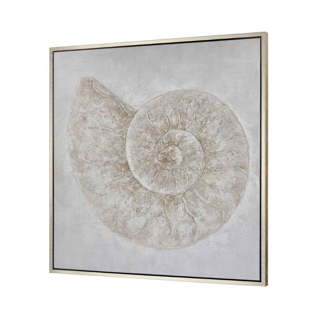 Atlas Coastal Framed Wall Art - Elegant Beach-Inspired Decor with Sand Dollar and Shell Fossil Design Coastal II Framed Wall Art WA11037-02