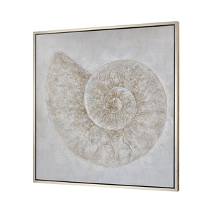 Atlas Coastal Framed Wall Art - Elegant Beach-Inspired Decor with Sand Dollar and Shell Fossil Design Coastal II Framed Wall Art WA11037-02