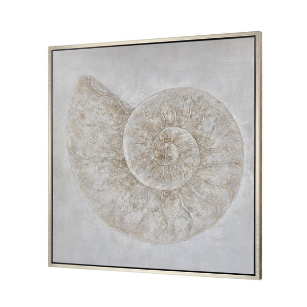Atlas Coastal Framed Wall Art - Elegant Beach-Inspired Decor with Sand Dollar and Shell Fossil Design Coastal II Framed Wall Art WA11037-02