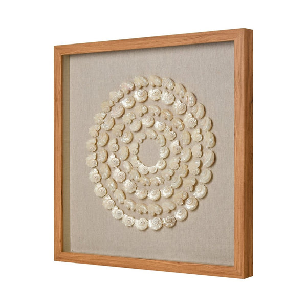 Atlas Concentric Shell Dimensional Wall Art - Serene Coastal Decor with Sculptural Shell Design & Frame WA11038-01
