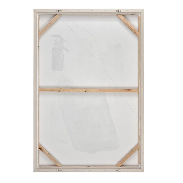 Atlas Denny Hand-Painted Abstract Canvas Wall Art in Silver Frame - Modern Textured Statement Piece for Any Space WA11041-01