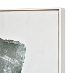 Atlas Denny Hand-Painted Abstract Canvas Wall Art in Silver Frame - Modern Textured Statement Piece for Any Space WA11041-01