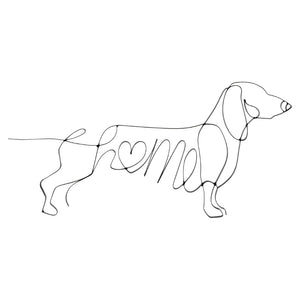 Atlas Duke Modern Whimsical Metal Wall Art - Dachshund "Home" Sculpture for Stylish Spaces and Décor WA11042-01