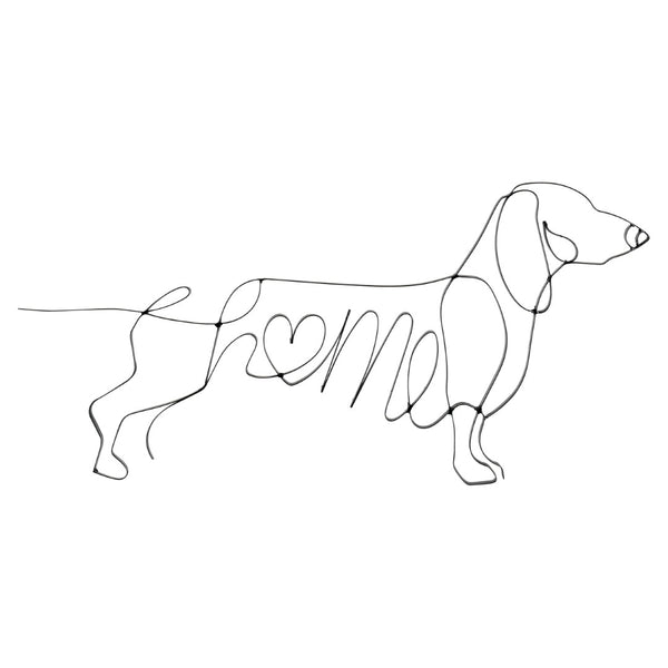 Atlas Duke Modern Whimsical Metal Wall Art - Dachshund "Home" Sculpture for Stylish Spaces and Décor WA11042-01