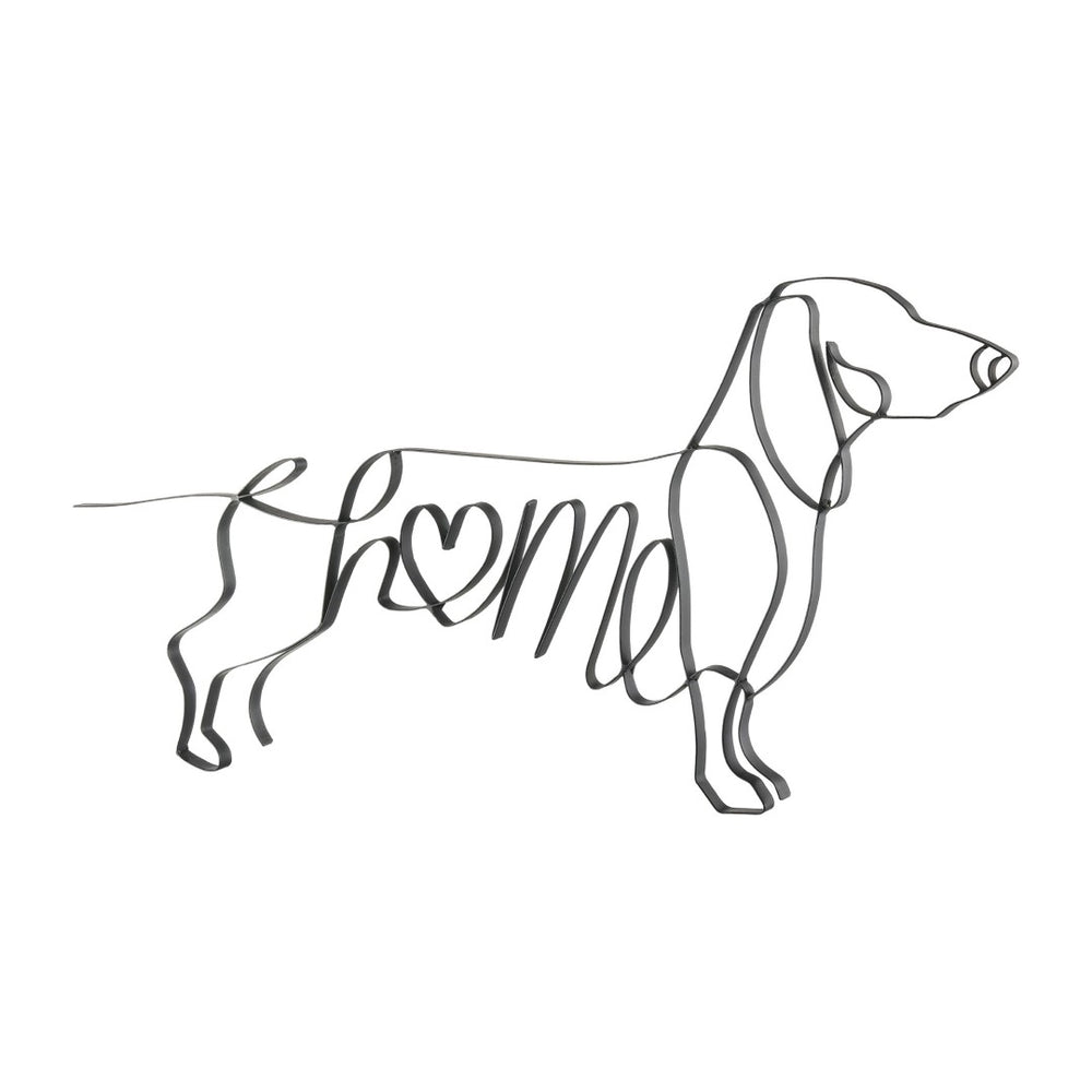 Atlas Duke Modern Whimsical Metal Wall Art - Dachshund "Home" Sculpture for Stylish Spaces and Décor WA11042-01