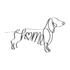 Atlas Duke Modern Whimsical Metal Wall Art - Dachshund "Home" Sculpture for Stylish Spaces and Décor WA11042-01
