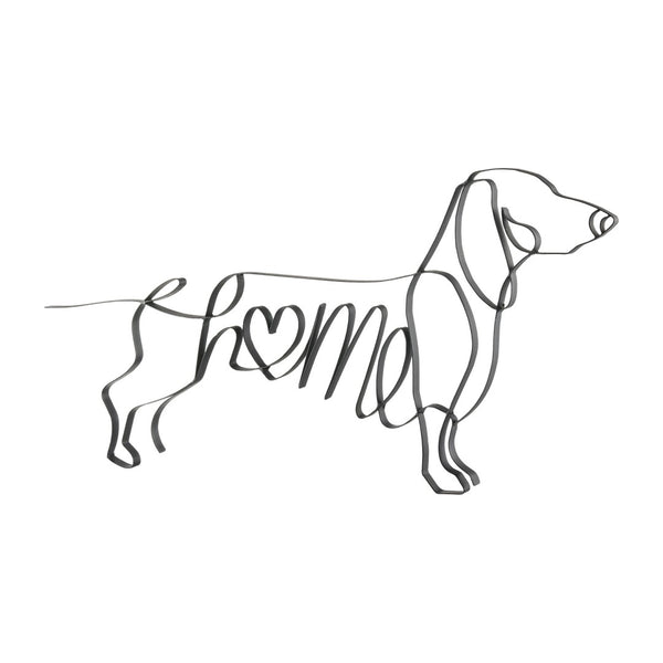 Atlas Duke Modern Whimsical Metal Wall Art - Dachshund "Home" Sculpture for Stylish Spaces and Décor WA11042-01