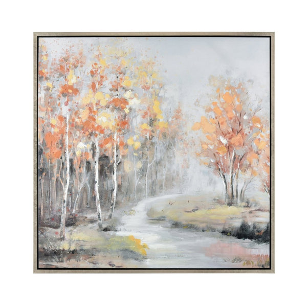 Atlas Edwards Forest Framed Wall Art - Tranquil Nature Scene with Silver Frame for Modern Home Décor WA11044-01