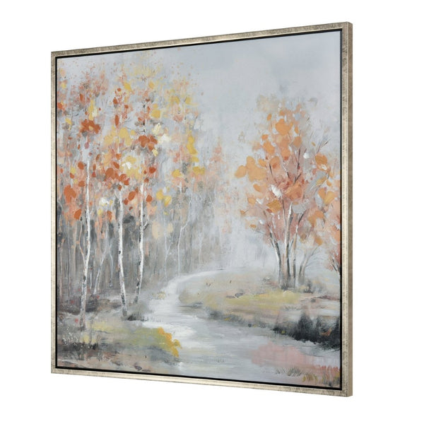 Atlas Edwards Forest Framed Wall Art - Tranquil Nature Scene with Silver Frame for Modern Home Décor WA11044-01